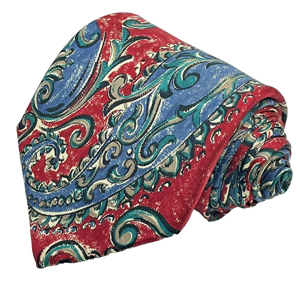 Jos A Bank Executive Collection Hand Sewn Silk Men's XL Necktie Abstract Paisley